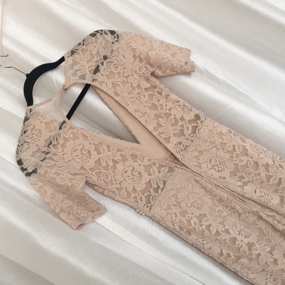 Beautiful Lace Mermaid Gown with Deep V - Picture 7 of 8